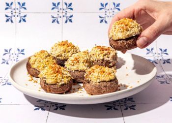 Vegan Stuffed Mushrooms with Tofu and Artichokes