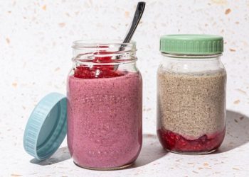 High Fiber Blended Raspberry Chia Pudding
