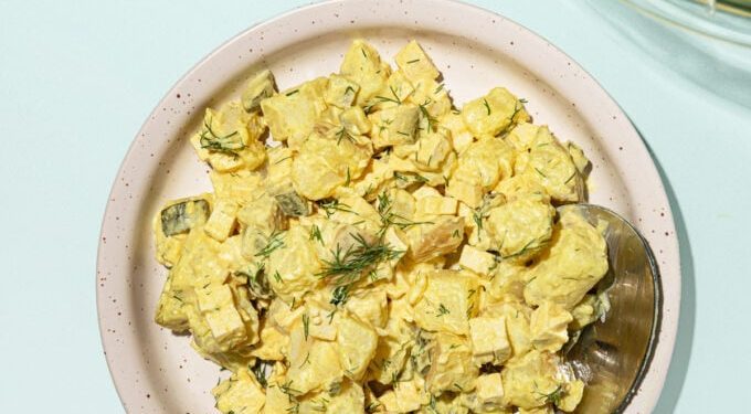 Creamy Vegan Potato Salad with Diced Tofu